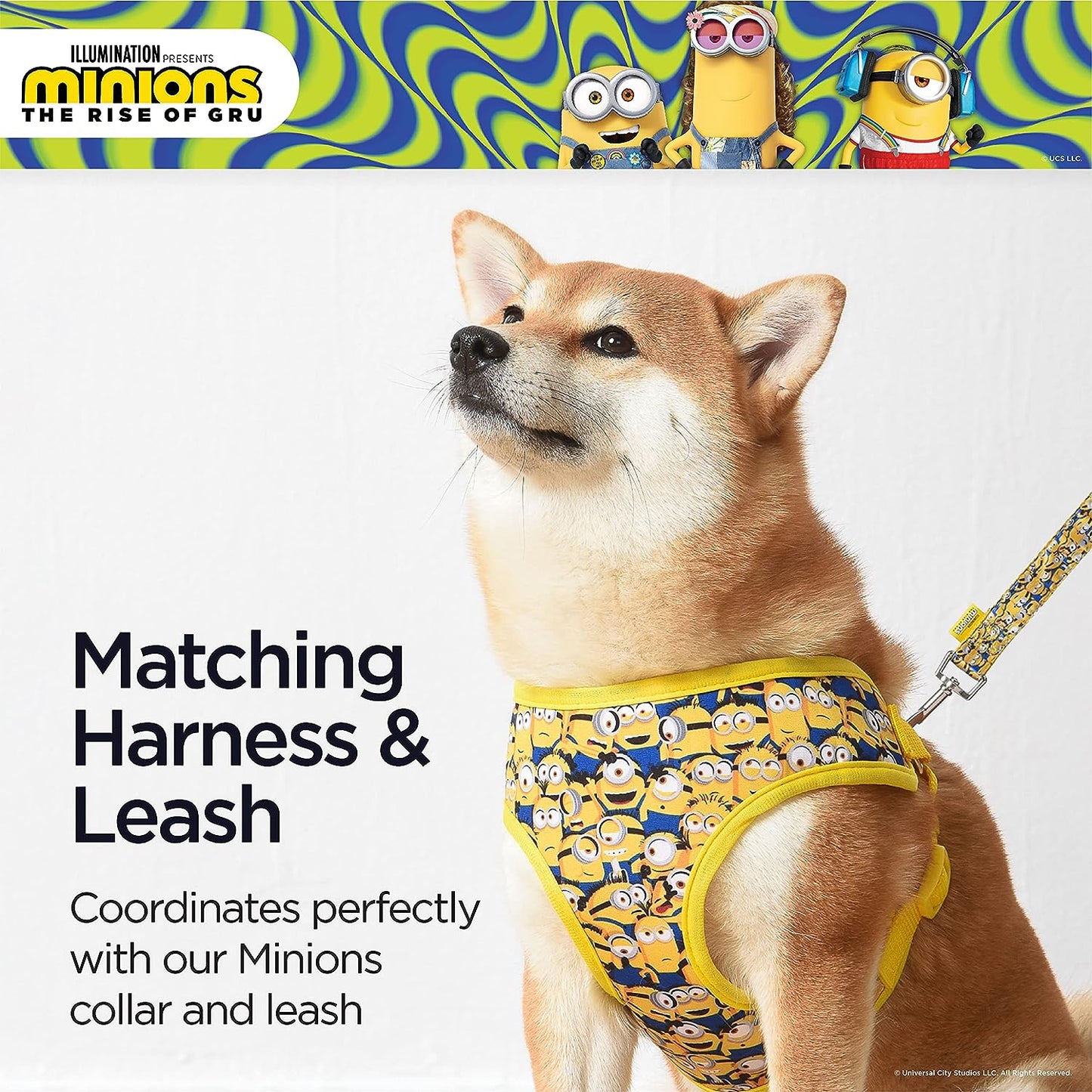 Dog Harness, Medium, Yellow, More than a Minion | Comfortable Mesh No-Pull Dog Harness| Gifts for  Fans and Their Pets | Officially Licensed Pet Product from Universal Studios